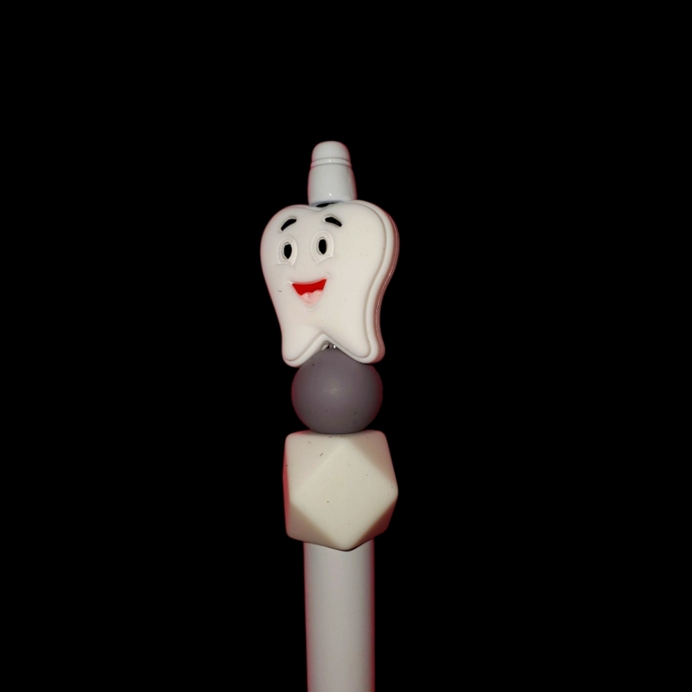 B2G1F White Tooth "Dentist Themed" Beaded Pen, New